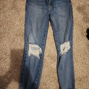 Good American Distressed Blue Skinny Jeans
